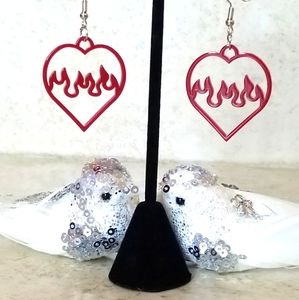 Fire Heart Earring